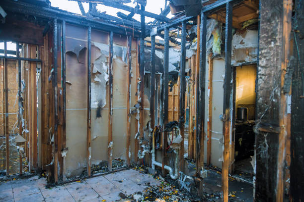 Professional Fire Damage Restoration technician working in Peoria, IL